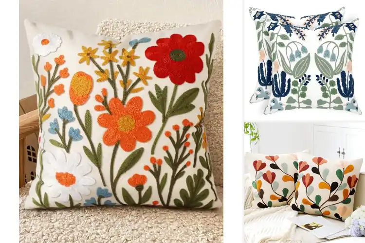 Detailed view of Best Embroidered Throw Pillow Covers