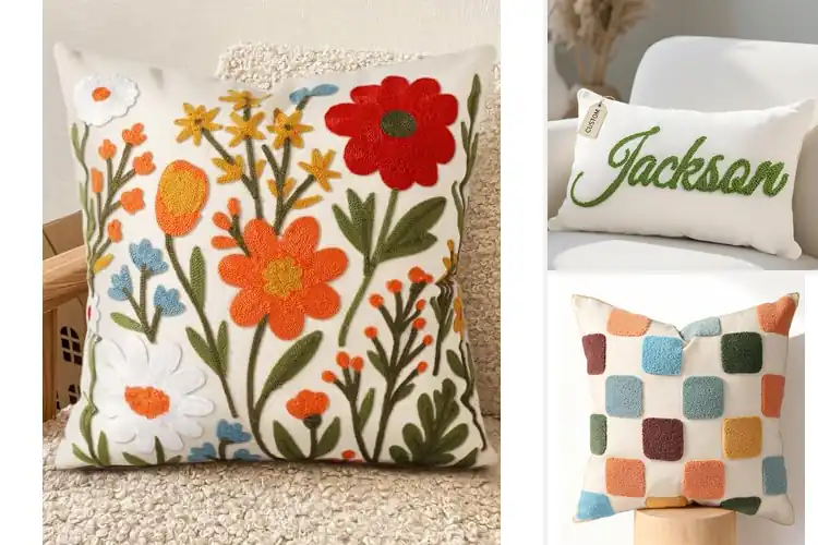 Detailed view of Best Embroidered Throw Pillows