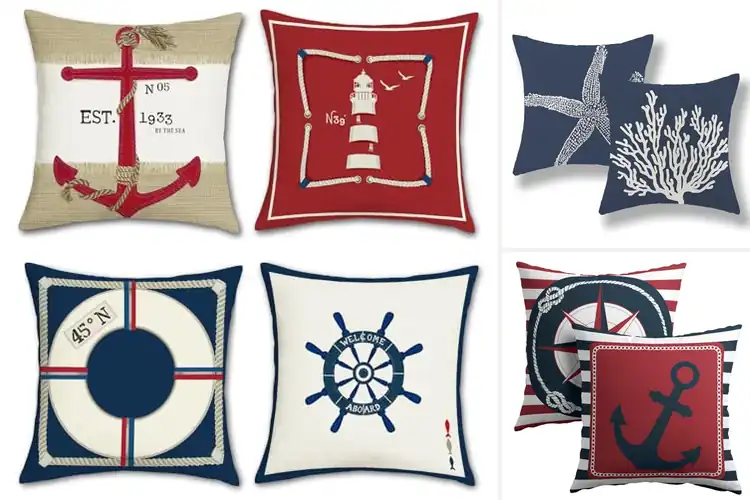 Detailed view of Best Nautical Indoor Outdoor Pillow Covers