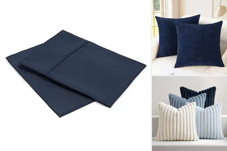 Detailed view of Best Navy Blue Pillow Covers: Stylish, Durable Home Makeover