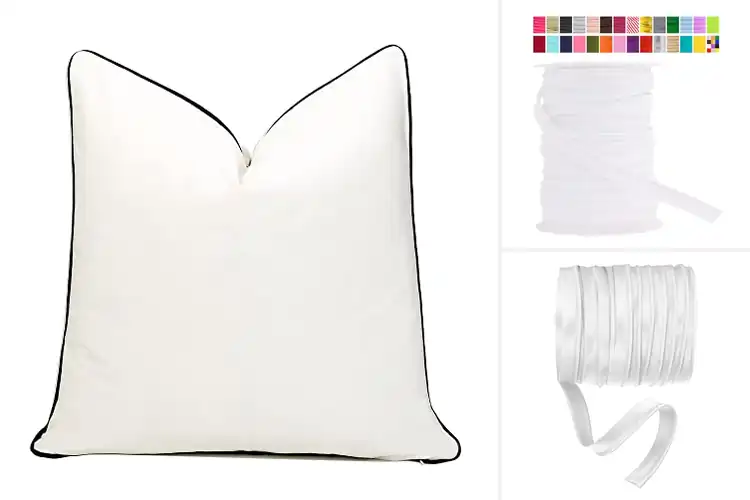 Detailed view of Best Piping Trim Pillow Cover
