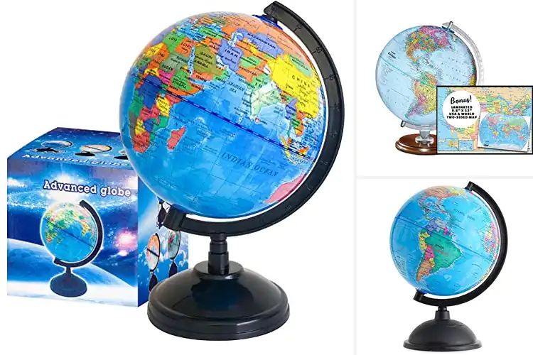 Detailed view of Best World Map Globes